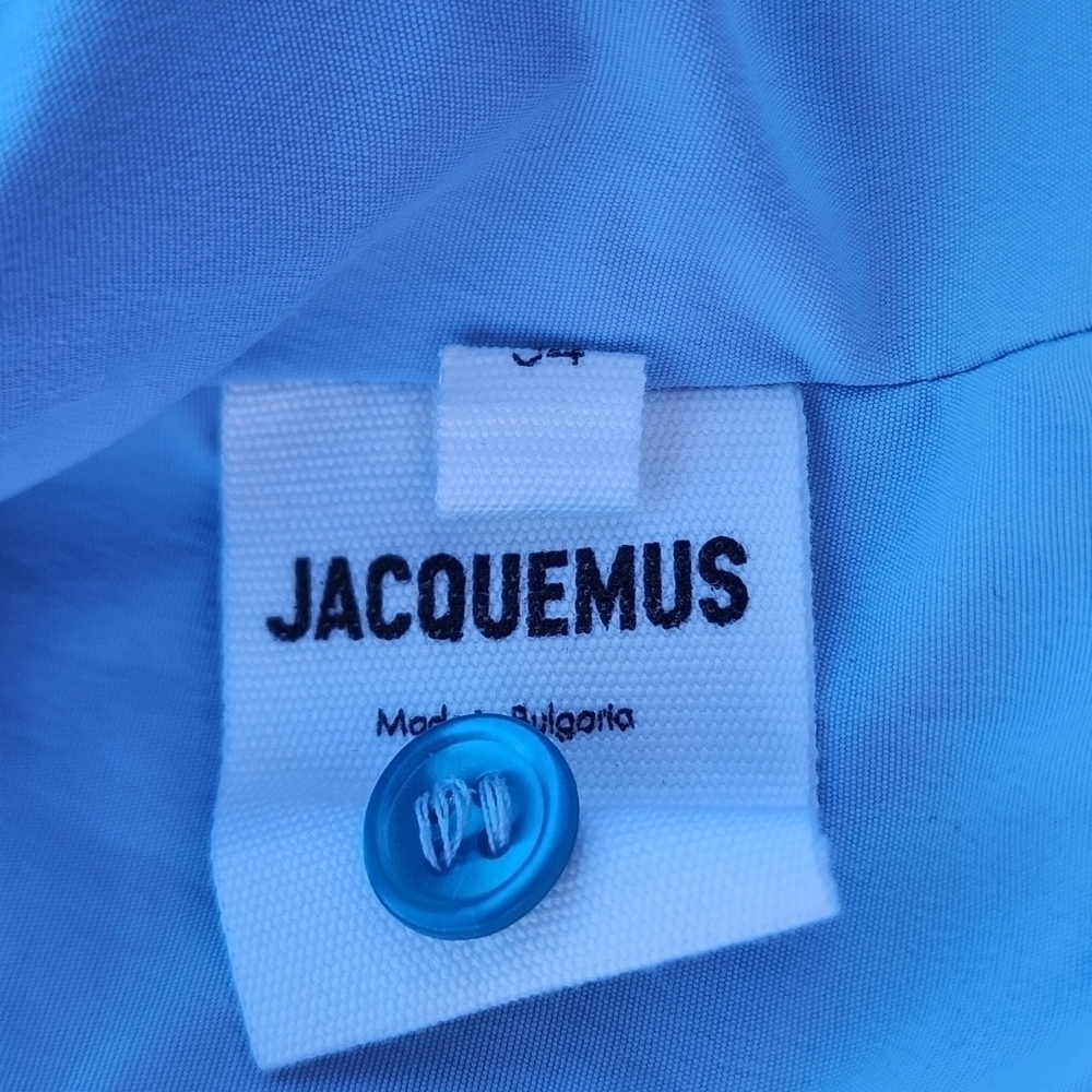 Jacquemus La Chemise Mejean cropped front button collared shirt size 34 - Picture 5 of 12